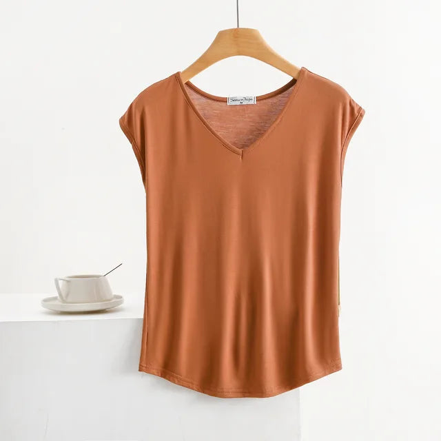 Back to Basics V neck Tee